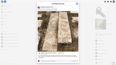 This is a genealogical inquiry posted in a Facebook group dedicated to Moroccan Jewish genealogy. The post specifically seeks to connect with descendants of the ACOCA family who originated from Rabat, Morocco. The ACOCA surname is a well-known Sephardic Jewish family name with historical roots in Morocco. The query appears to be part of family history research or an attempt to connect with distant relatives sharing this lineage. This type of post is common in Jewish genealogy groups where members seek to reconstruct family trees and connect with relatives dispersed during various migrations from Morocco throughout the 20th century.