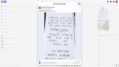 This Facebook post is from a genealogy group focused on Morocco, specifically Fès. The post appears in the "GENEALOGIE/TOMBE/MAROC (Fès)" section, indicating it relates to genealogical research or tombstones in Fès, Morocco. The author is requesting translation assistance, writing "Quelqu'un pourrait-il traduire ? Merci d'avance" (Could someone translate? Thanks in advance). This suggests the post likely includes an image of a tombstone inscription or historical document in a language the poster doesn't understand, possibly Hebrew, Arabic, or Judeo-Arabic, given the Moroccan Jewish genealogical context. The poster is reaching out to the community for help deciphering the text, which is common in genealogy groups where members collaborate to translate historical records and cemetery inscriptions to trace family histories and preserve cultural heritage.