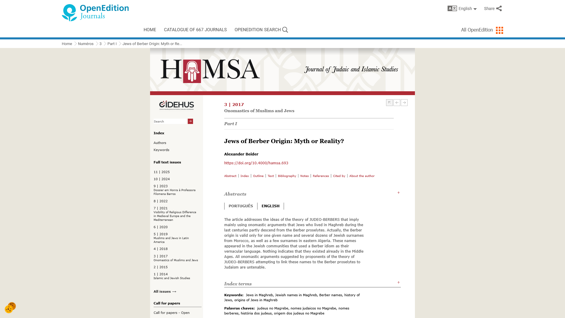 Jews of Berber Origin: Myth or Reality?