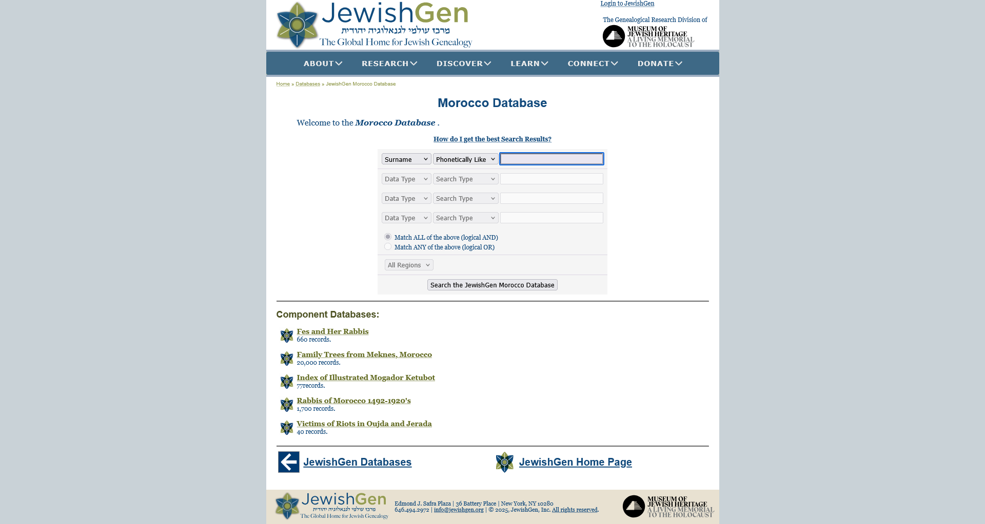 JewishGen Morocco Database