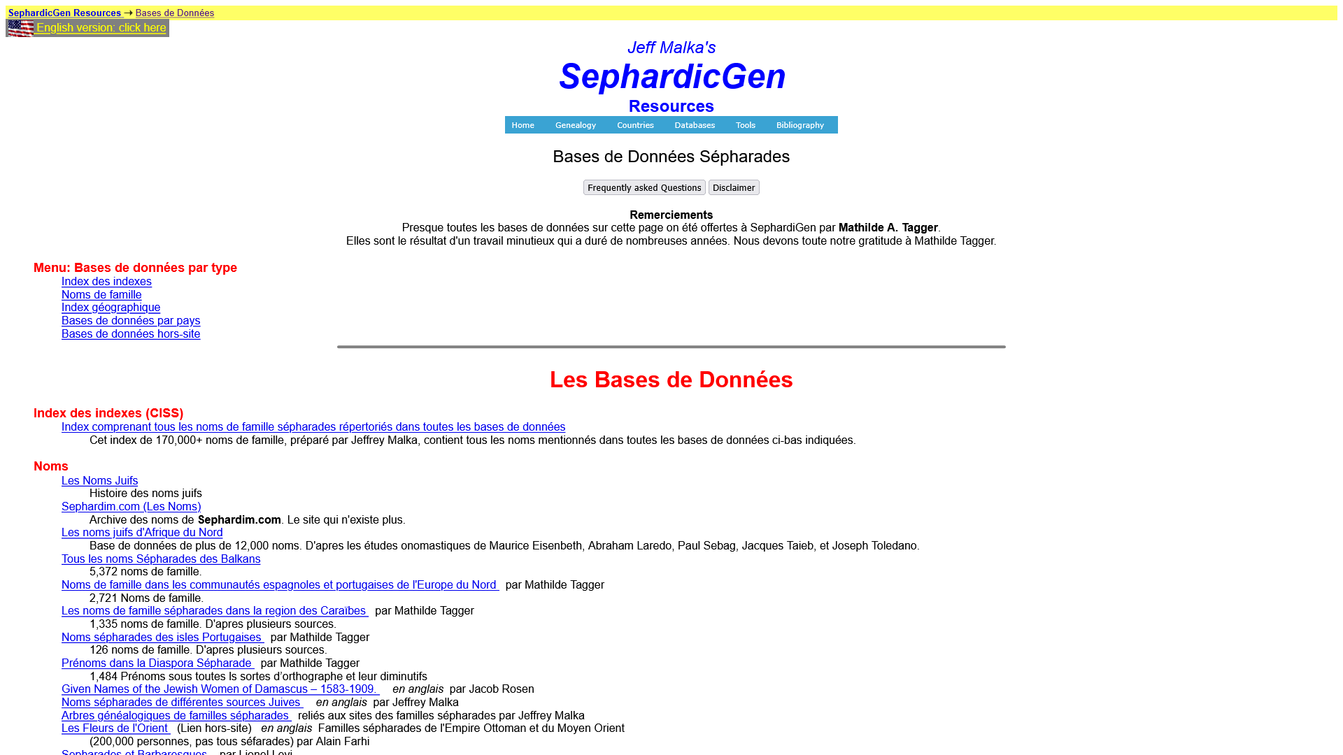 Bases de Données Sepharade