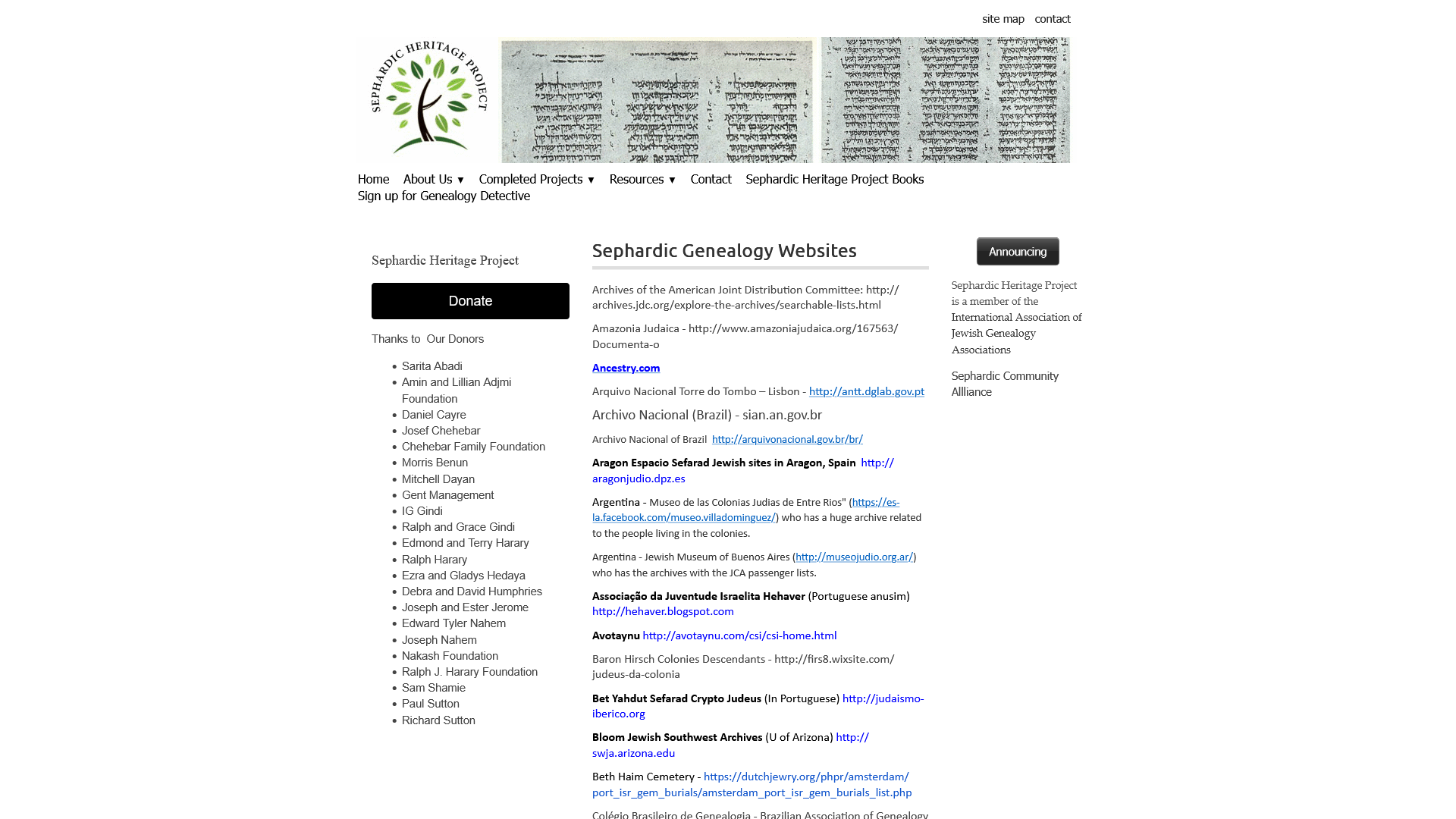 Sephardic Genealogy Websites