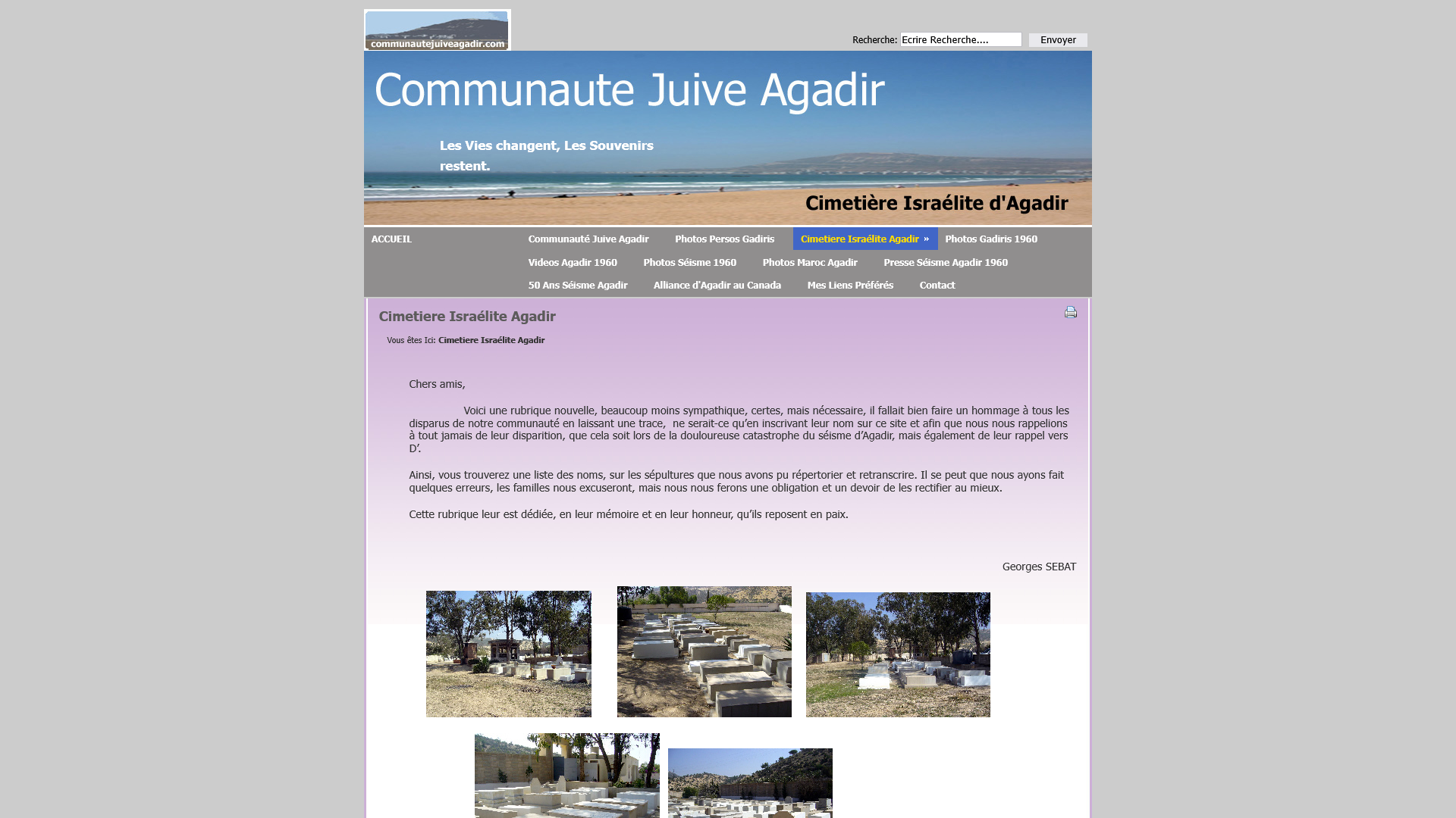 COMMUNAUTE JUIVE AGADIR - Cimetiere Israélite Agadir