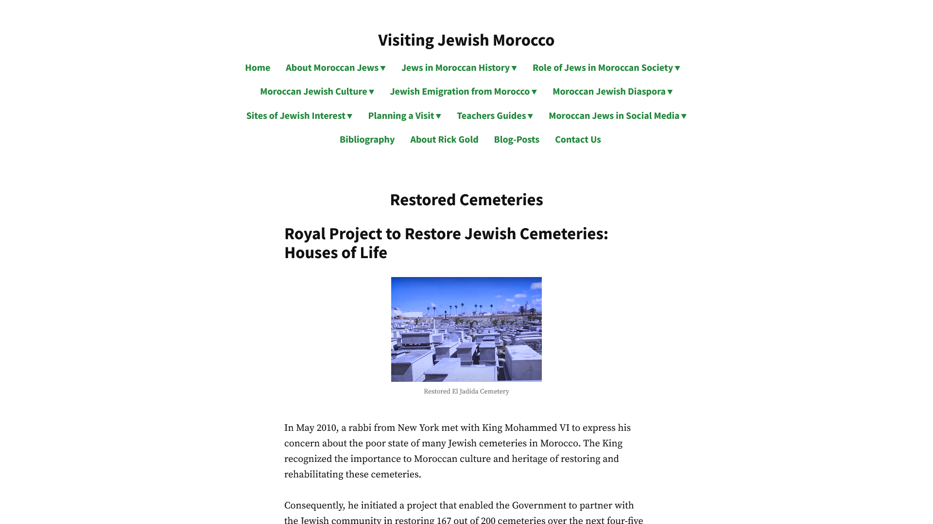 Restored Cemeteries – Visiting Jewish Morocco
