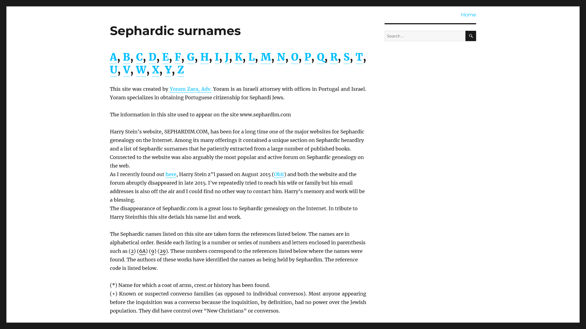Sephardim.com - Sephardic surnames