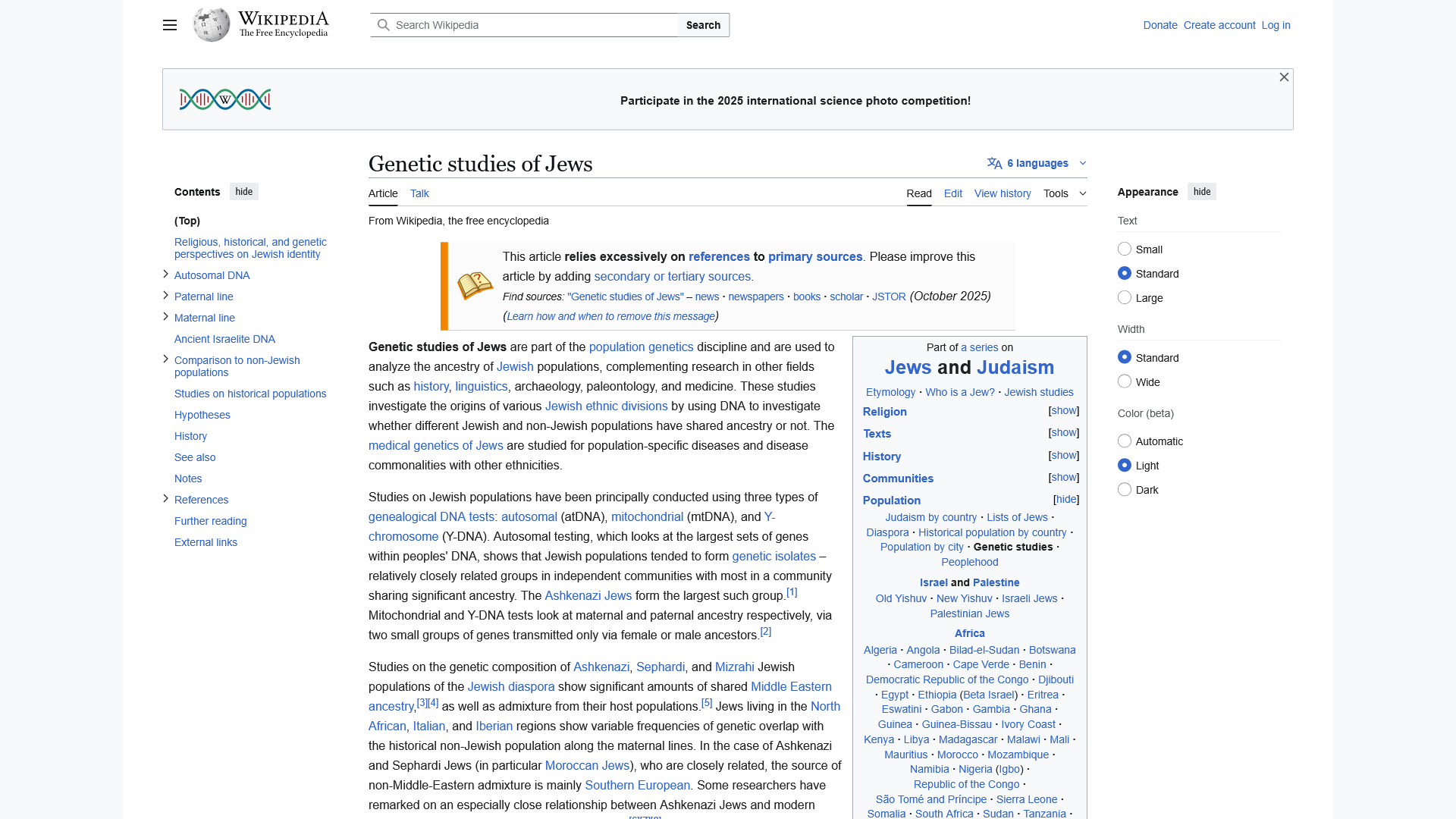 Genetic studies of Jews - Wikipedia