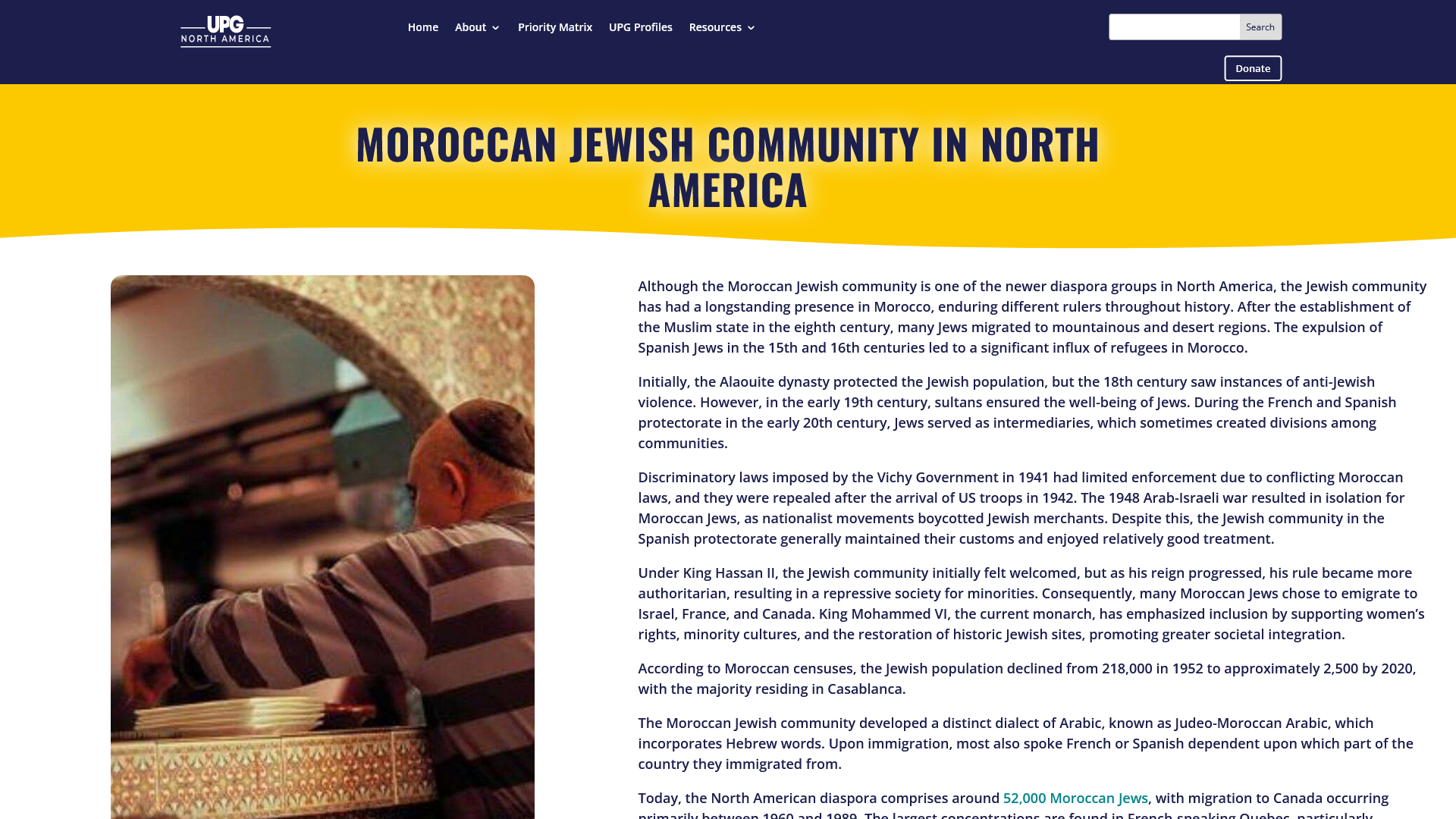 Moroccan Jewish Community in North America - UPG North America