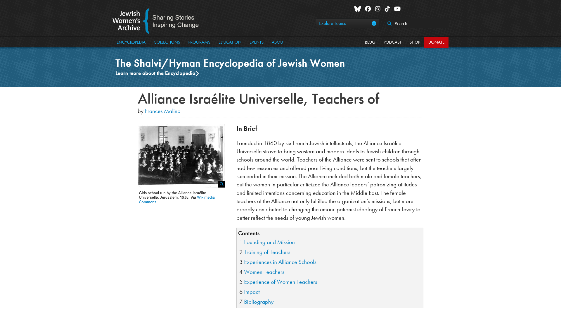 Alliance Israélite Universelle, Teachers of | Jewish Women's Archive