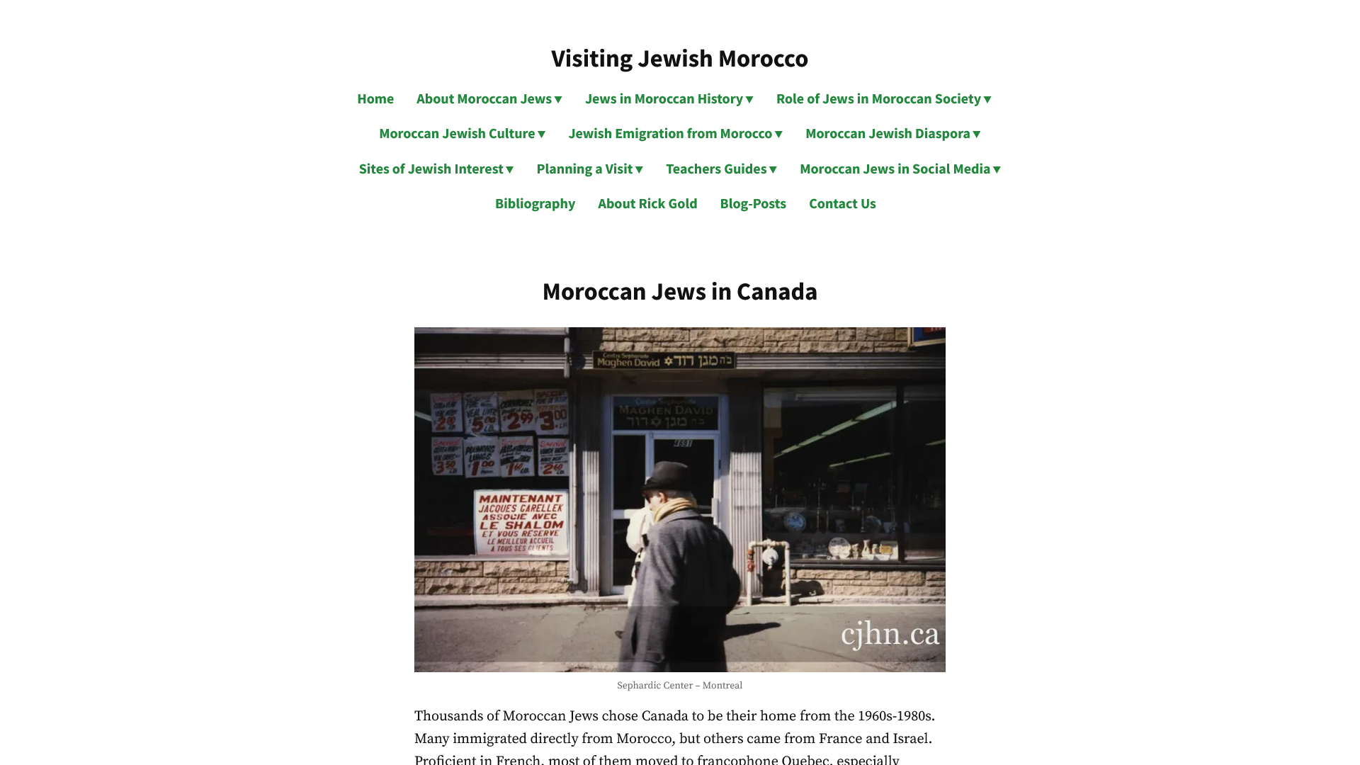 Moroccan Jews in Canada – Visiting Jewish Morocco
