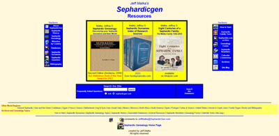 This webpage serves as the Morocco section of Jeff Malka's comprehensive Sephardic genealogy resourc