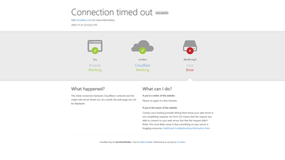 This webpage represents a technical error page rather than substantive content, displaying a Cloudfl