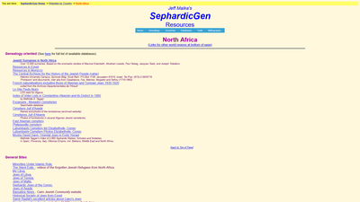 This webpage serves as a comprehensive genealogical resource hub specifically focused on North Afric