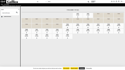 This page appears to be an archival database entry on Gallica, the digital library of the Bibliothèq