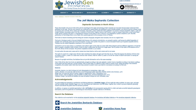 This webpage serves as a comprehensive resource for researching Sephardic Jewish surnames specifical