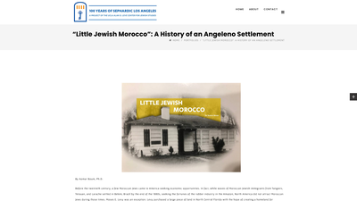 This web page presents a scholarly examination of Moroccan Jewish immigration to Los Angeles, writte