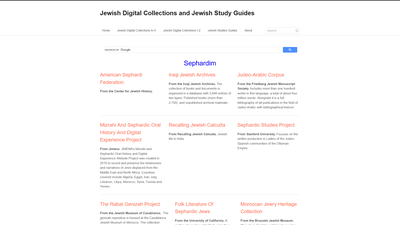 This web page serves as a comprehensive digital gateway to Sephardic and Mizrahi Jewish cultural her